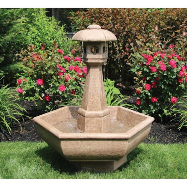 Hexagonal Pagoda Fountain with Light